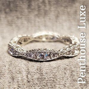 RESTOCKED!! Micro-Pave Sterling Silver Diamond Band